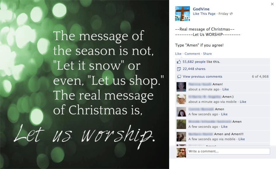 The 'true meaning' of Christmas.